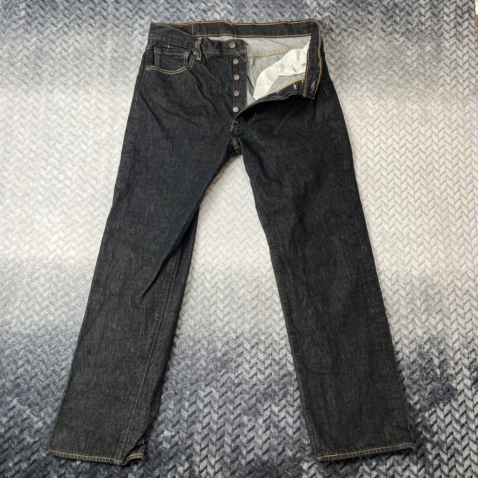 Levi's 501 Original Straight Blue Jeans Tag 36x34 Button Fly Dark Wash W34 L32"
